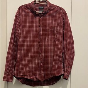 Dockers Maroon Checkered Button Down Shirt